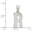 Black Bow Jewelry Sterling Silver, Sami Collection, Textured Block Initial R Pendant - 4 of 4