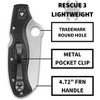 Spyderco Rescue 3 Folding Pocket Knife with 3.57" VG-10 Sheepfoot Blade | Get Extreme Cutting Power with the SpyderEdge | Secure Grip with FRN Handle - 4 of 4