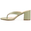 Journee Collection Womens Alika Slip On Block Heel Sandals Olive 8.5 - 2 of 4