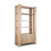 HomeRoots 42" Natural Solid Wood Four Tier Bookcase with Two Doors - 4 of 4