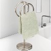 Home Mart Goods Brushed Satin Nickle Stainless Steel Double Ring Fingertip Towel Holder With Heavy Base - 4 of 4