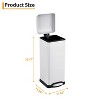 8 Gallon Step Trash Can, Stainless Steel Garbage Can with Lid, Removable Inner Bucket - 3 of 4