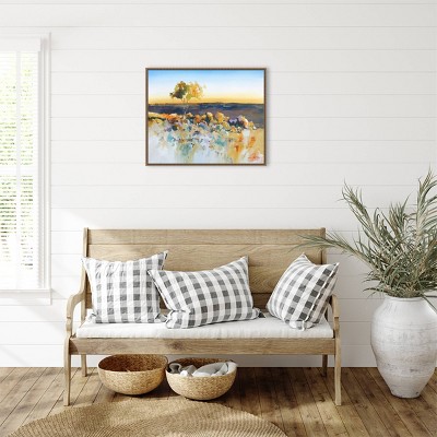 Silverton View Trees Abstract Landscape Canvas with Bronze Frame