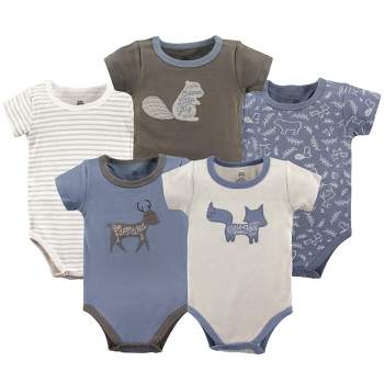 Yoga Sprout Baby Boy Cotton Bodysuits 5pk, Forest