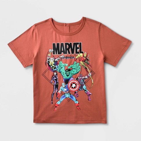 Boys Marvel Adaptive Short Sleeve Graphic T shirt Orange Target