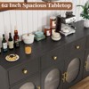 Whizmax Buffet Cabinet with Storage, 62" Large Sideboard, Wooden Cabinet With 3 Drawers and 4 Fluted Glass Doors, Coffee Bar Table for Kitchen - 4 of 4