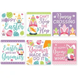 Big Dot of Happiness Easter Gnomes - Funny Spring Bunny Party Decorations - Drink Coasters - Set of 6