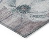 Teal Blue Aqua And Ivory Floral Washable Indoor Outdoor Area Rug - 4 of 4