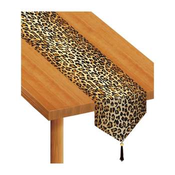 Beistle 11" x 6' Leopard Print Table Runner 4/Pack 57848