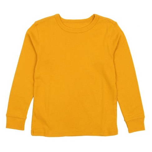 Leveret Kids Long Sleeve Cotton T-shirt Mustard 8 Year : Target