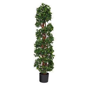 Nearly Natural 4.5-ft English Ivy Spiral Topiary Artificial Tree with Natural Trunk UV Resistant (Indoor/Outdoor) - 1 of 4