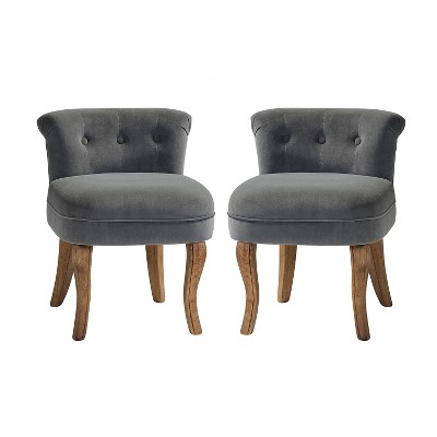 Serena Vanity Stool Set of 2 With Tufted Backrest | HULALA HOME