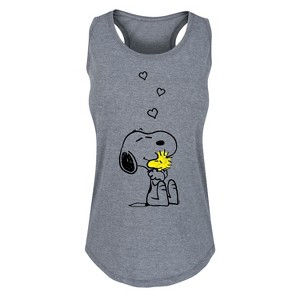Women's - Peanuts - Faces of Snoopy Graphic Racerback Tank - 1 of 4