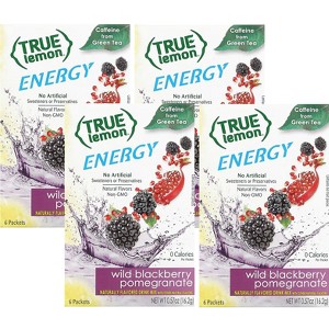 True Lemon, Energy, Wild Blackberry Pomegranate, 6 Packets, 0.095 oz (2.7 g) Each, Bundle of 4 - 1 of 3