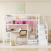 Sapphtopaz Full Size Loft Bed with Desk&Charge Station,Metal LED Loft Bed Frame with Stairs&Guardrail,Space-Saving Kids Bed for Teens & Kids - 2 of 4