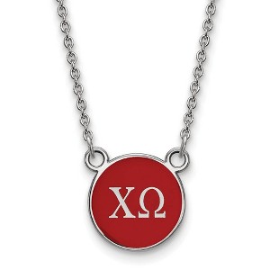 Black Bow Jewelry Sterling Silver Chi Omega Greek Life Necklace 18 Inch - 1 of 4