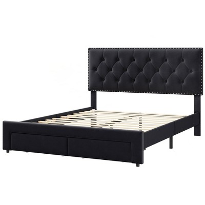 Full Size Bed Frame with 2 Storage Drawers