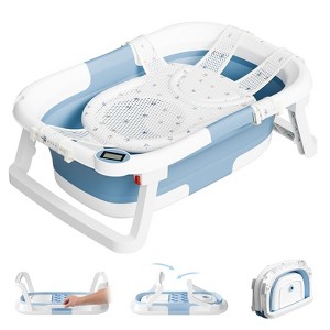Napei Collapsible Baby Bathtub for Infants and Toddlers with Bath Net and Thermometer - 1 of 4