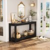 Aheaplus 47'' W Entryway Table with Storage Shelf, Farmhouse Wood Narrow Console Table Behind Couch Sofa - 4 of 4