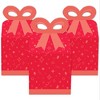 Big Dot of Happiness Red Confetti Stars - Square Favor Gift Boxes - Simple Party Bow Boxes - Set of 12 - 2 of 4
