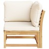 vidaXL Patio Sofa Corner - Cushions Outdoor Furniture - Acacia Wood - 28.7"x28.7"x25.6" - Cream White - 4 of 4