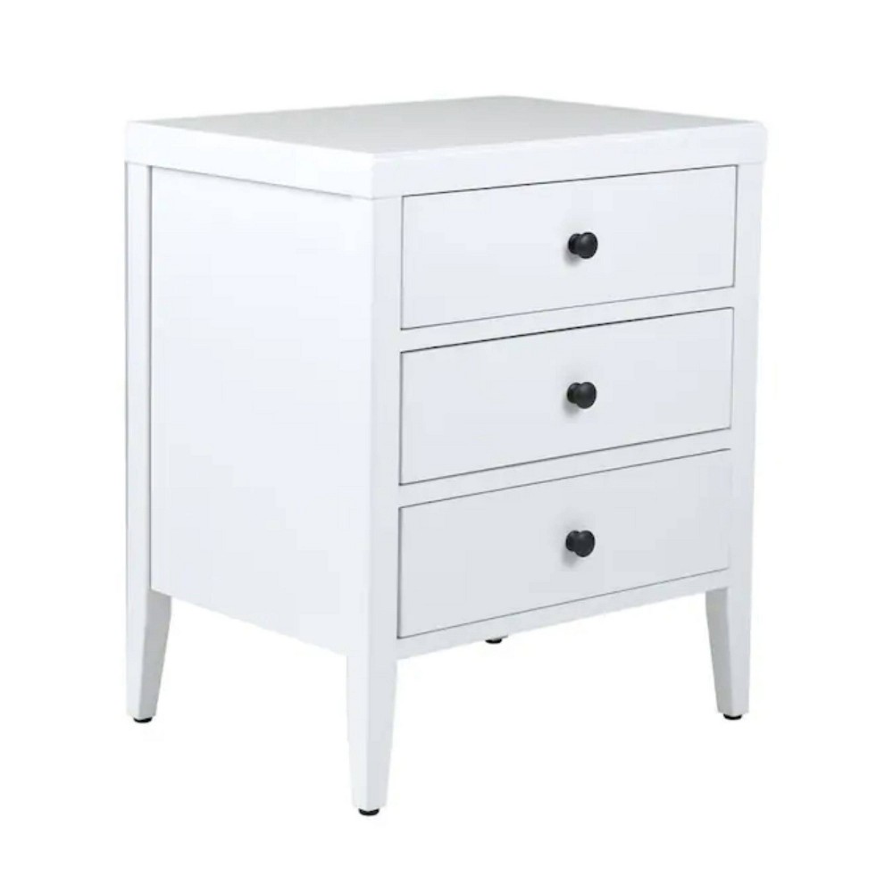 Cora 3 Drawers Accent Table White - East at Main