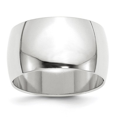 Black Bow Jewelry 7mm to 12mm 14K White Gold Half Round Standard Fit Band