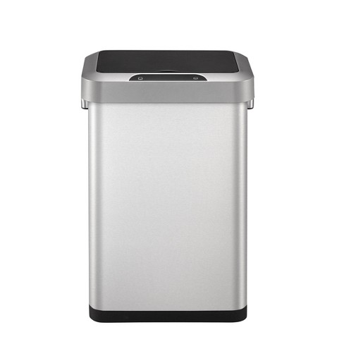 Stainless steel pedal bin, round – EKO: capacity 30 l