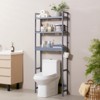 VEVOR Over the Toilet Storage, 3-Tier Adjustable Over Toilet Bathroom Organizer, Bamboo Storage Shelf Rack with 3 Hooks, Fit Most Toilets, Gray - 2 of 4