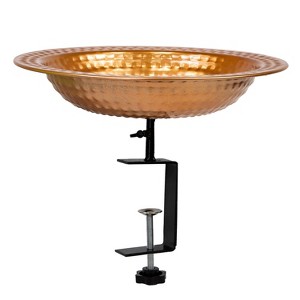 Sunnydaze Outdoor Deck-Mounted Bird Bath or Bird Feeder with Copper Finish - 12" - 1 of 4