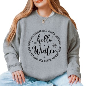 Simply Sage Market Hello Winter Circle Sweatshirt - 1 of 4