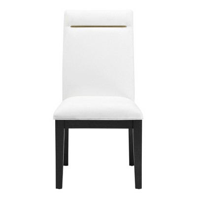 Fabric Yves Side Chair (Set of 2) with Hardwood Frame, Stain-Resistant Shield Brushed Brass Accent and Moisture-Repellent Design