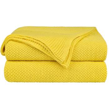 PiccoCasa 100% Cotton Knit Throw Blanket Lightweight Soft Blanket