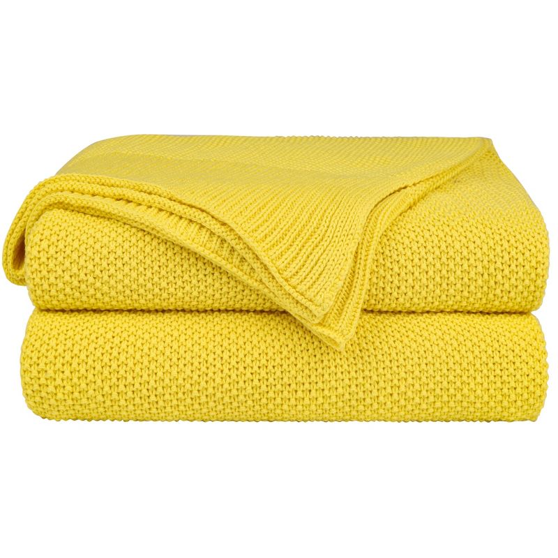 PiccoCasa 100% Cotton Knit Throw Blanket Lightweight Soft Blanket, 1 of 8