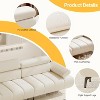 3-Seater Sofa Bed, Faux Leather Futon Sleeper Couches, Adjustable Backrests and Armrest Headrests with Split Two Separate Sectional Sofas - 4 of 4