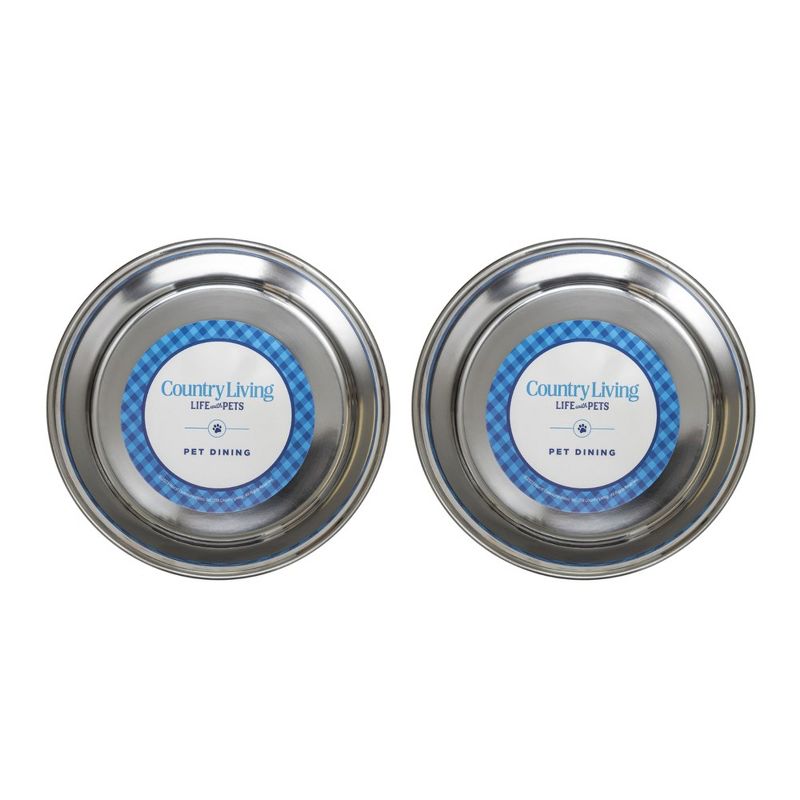 Country Living Set Of 2 Stainless Steel Dog Bowls - Farmhouse Style, Durable & Non-Slip, Ideal for Medium/Large Dogs, Easy Clean Pet Feeder, 3 of 7