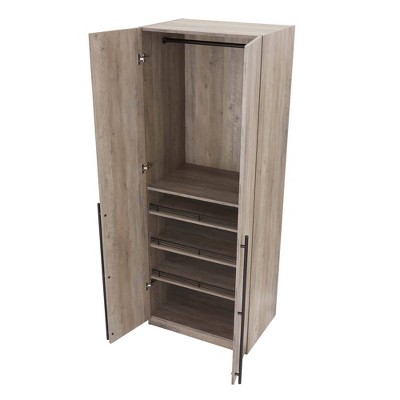 Rustic Grey 4-Door Modular Wardrobe Closet