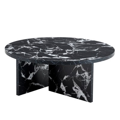 Dolonm 31.5" Round Coffee Table for Living Room, Modern Minimalist & Nordic Style MDF Center Table with Scratch-Resistant Surface