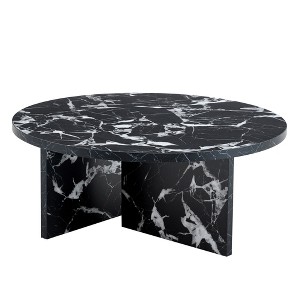 Dolonm 31.5" Round Coffee Table for Living Room, Modern Minimalist & Nordic Style MDF Center Table with Scratch-Resistant Surface - 1 of 4