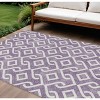 Purple And Ivory Geometric Washable Indoor Outdoor Area Rug - 2 of 4