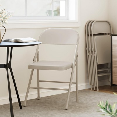 Folding Chairs Set of 4, All-Steel Heavy Duty Foldable Chairs with Backrest - 350LBS Capacity, for Indoor & Outdoor Events