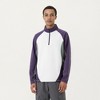 Anna-Kaci Active Men's Long Sleeve Quarter Zip Pullover with Color Block Panels and Stand Collar - 2 of 4