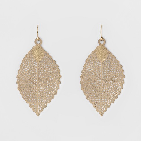 Gold sale leaf earrings