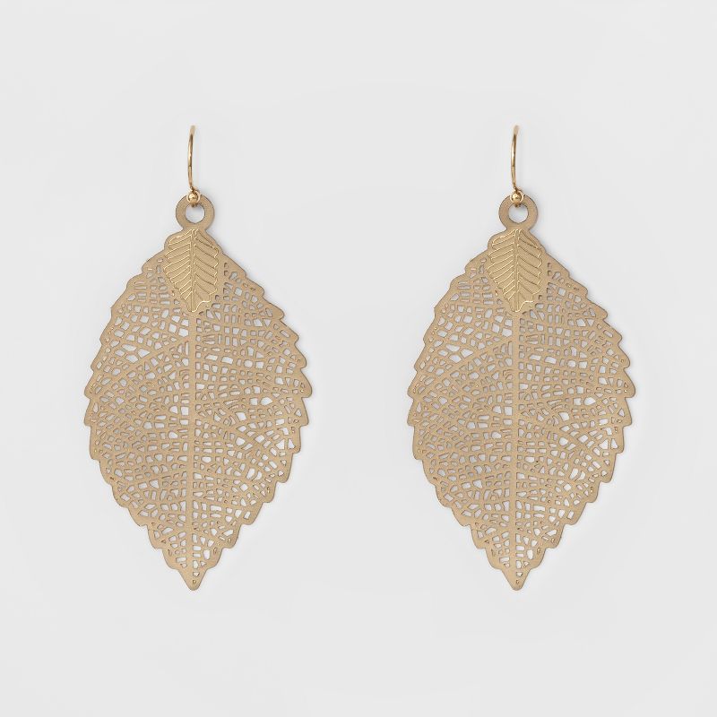 Leaf Drop Earrings - A New Day&#8482; Gold, 1 of 9