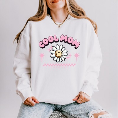 Simply Sage Market S.W.Smiley Cool Mom Flower Lightweight Garment Dyed Sweatshirt