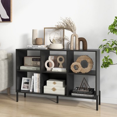 Black Adjustable 6-Cube Kids Storage Shelf Organizer