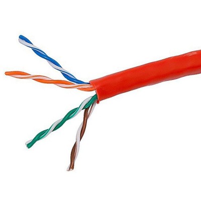 Monoprice Cat5e Ethernet Bulk Cable - 1000 Feet - Red | Network Internet Cord - Solid, 350MHz, UTP, CMR, Riser Rated, Pure Bare Copper Wire, 24AWG, No