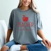 Simply Sage Market Women's Teacher Vibes Cursive Apple Short Sleeve Garment Dyed Tee - 2 of 2