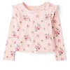 The Children's Place Baby Girls Long Sleeve Floral Pointelle Flutter Top - 2 of 4