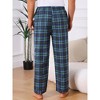 INSPIRE CHIC Men's Elastic Waist Drawstring Plaid Pajama Sleep Pants - 3 of 4